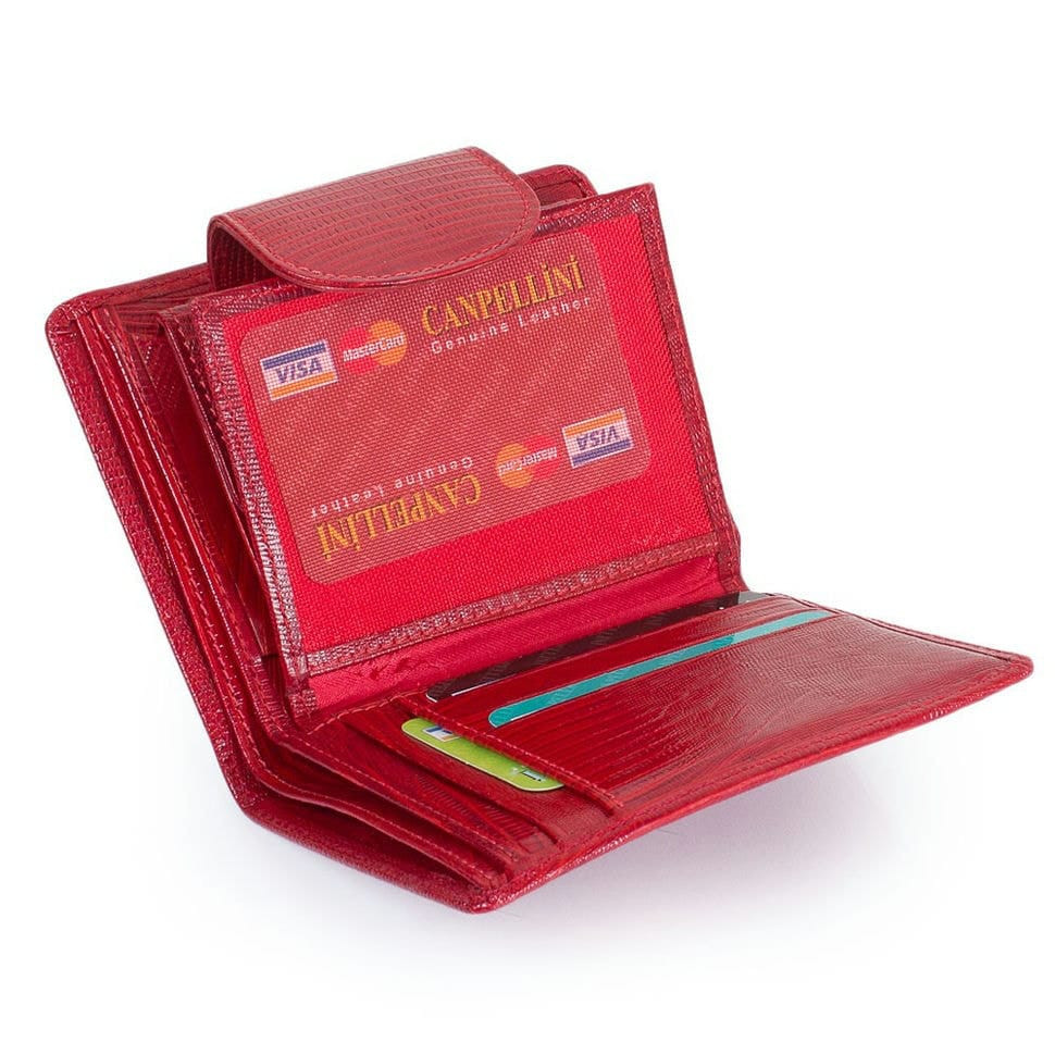 Гаманець жіночий шкіряний CANPEL 967-15 червоний лазер