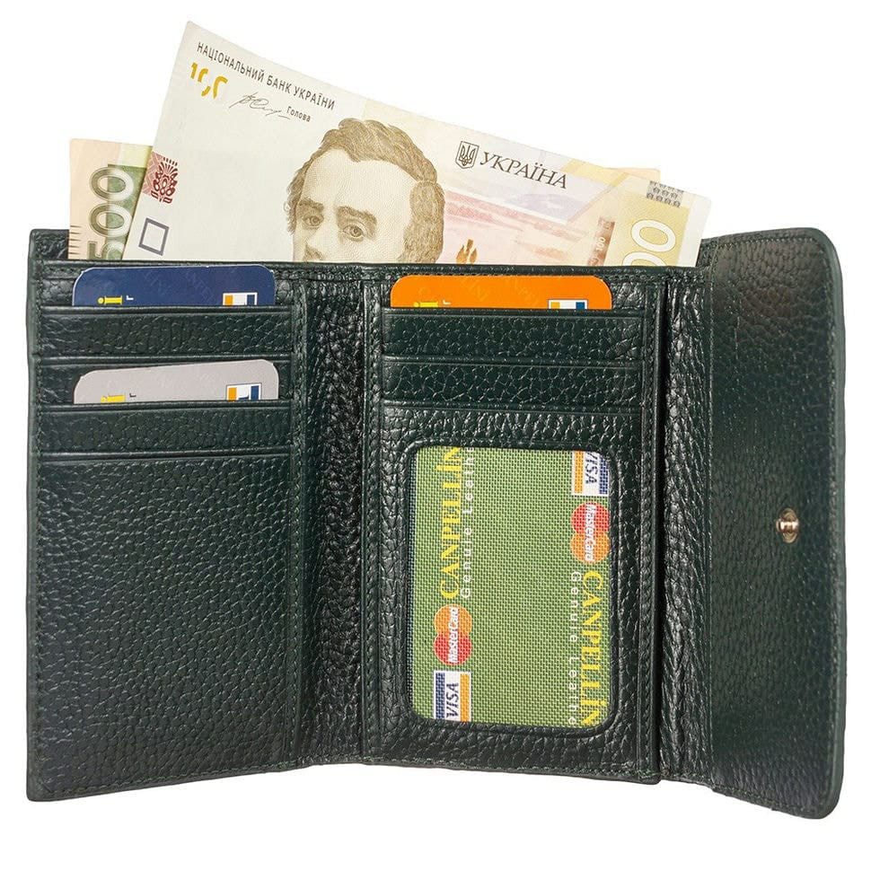 Гаманець жіночий шкіряний CANPEL 717-328 зелений флотар