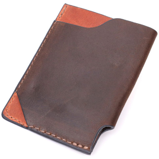 Оригінальний картхолдер з утримувачем для Apple AirTag з натуральної шкіри GRANDE PELLE 11609 Коричневий