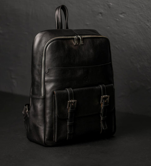 Жіночий шкіряний рюкзак дорожня сумка - The Divine Comedy - Чорний колір - Time Resistance 5209401W