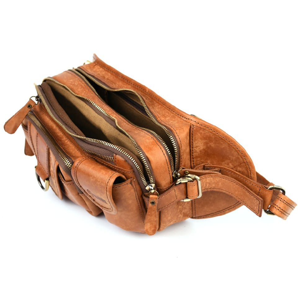 Шкіряна сумка Elit-1560-4lx TARWA коньячна з елітної шкіри