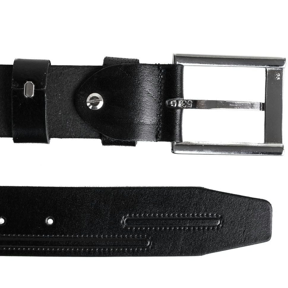 Ремінь шкіряний YSK джинсовий 4см 4-2029 -1 чорний