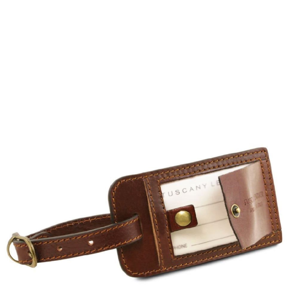 Travel leather duffle bag with pocket on the back side - Small size Tuscany TL141250 Voyager