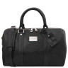 Travel leather duffle bag with pocket on the back side - Small size Tuscany TL141250 Voyager