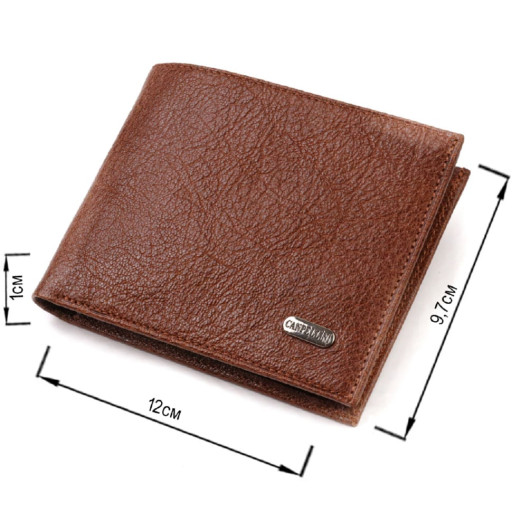 Гаманець для стильних чоловіків без застібки з натуральної шкіри CANPELLINI 21765 Світло-коричневий