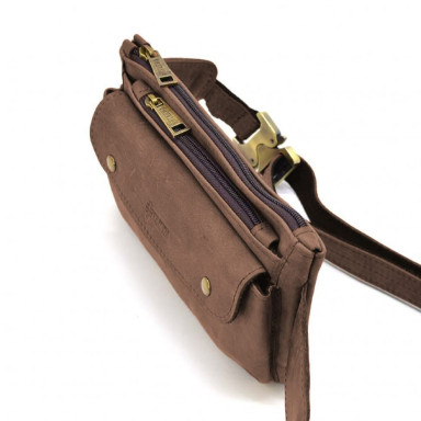 Leather belt bag, banana RC-8136-3md TARWA brown crazy