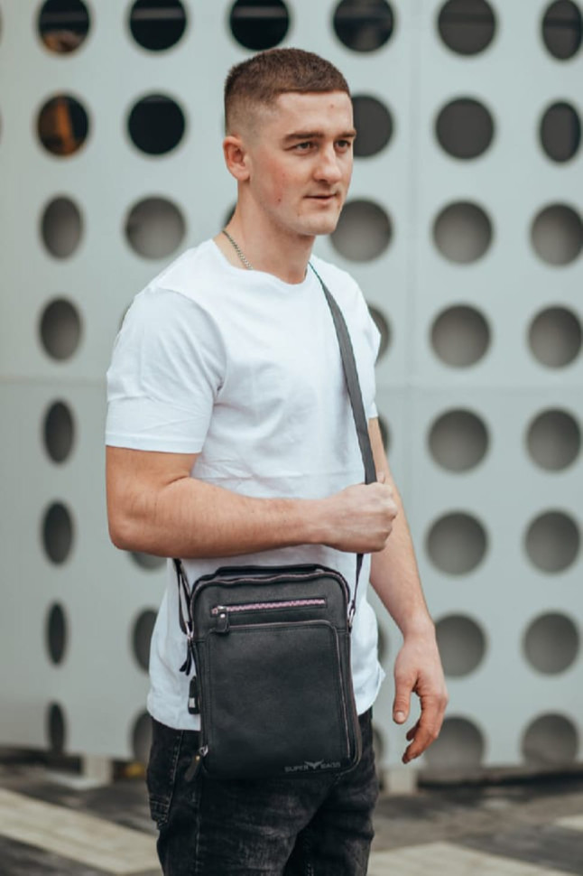 Чоловічі шкіряні сумки через плече /чоловічі сумки з натуральної шкіри