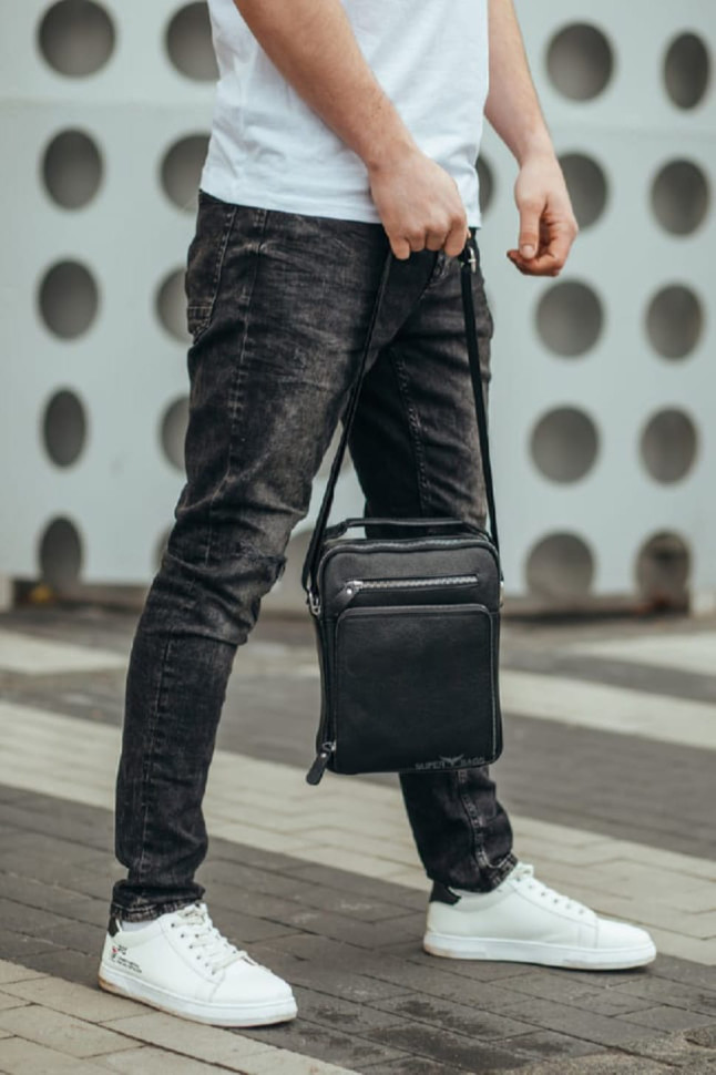 Чоловічі шкіряні сумки через плече /чоловічі сумки з натуральної шкіри