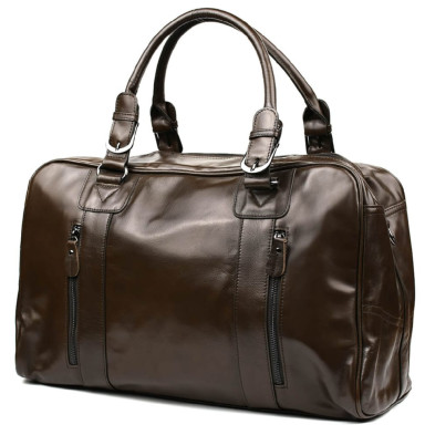 Leather Stylish Travel Bag, Gray John McDee 7190J