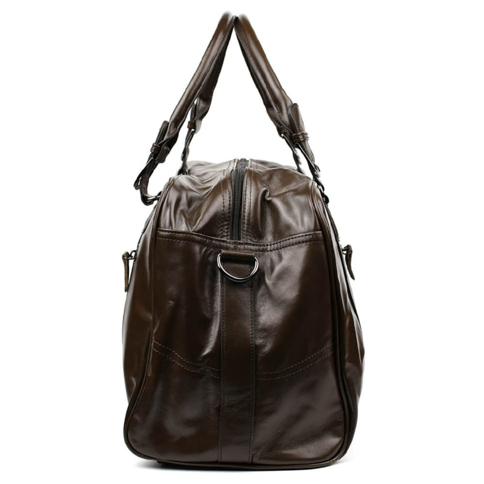 Шкіряна стильна дорожня сумка, сіра John McDee 7190J