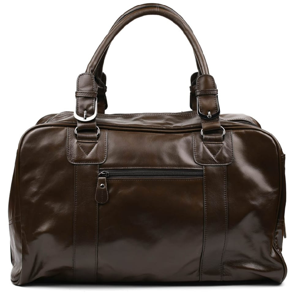 Шкіряна стильна дорожня сумка, сіра John McDee 7190J