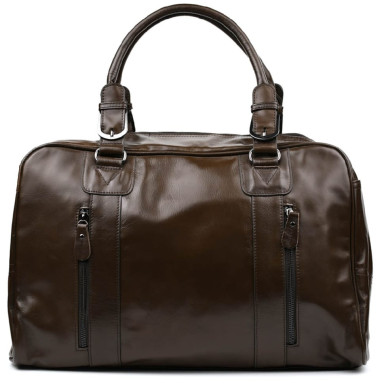 Leather Stylish Travel Bag, Gray John McDee 7190J