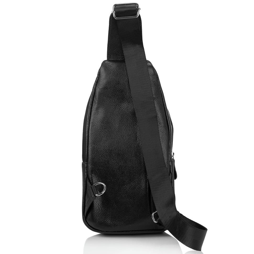 Чоловічий шкіряний чорний слінг на плече Tiding Bag A25F-6601A