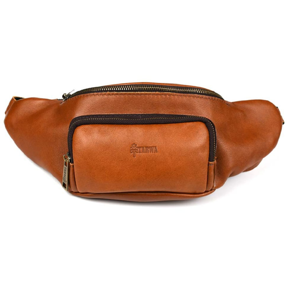 Стильна сумка на пояс бренду TARWA GB-3079-4lx у коньячному кольорі