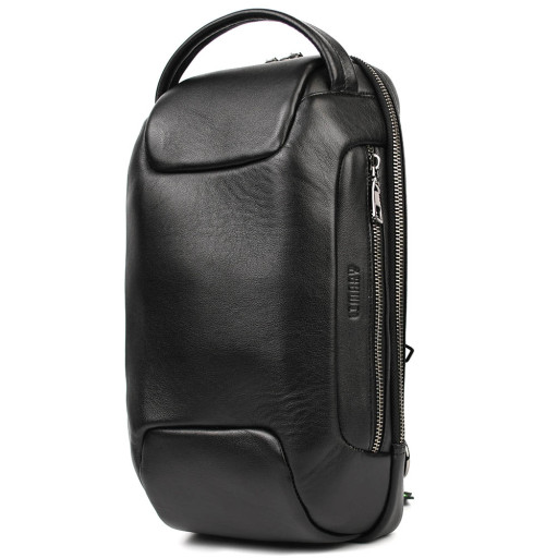 Чоловічий шкіряний мега-слінг Limary Lim-718GA чорна Наппа