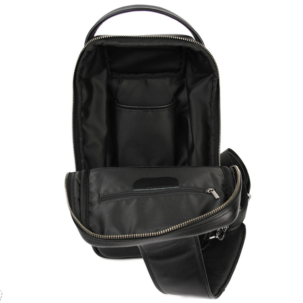 Чоловічий шкіряний мега-слінг Limary Lim-718GA чорна Наппа