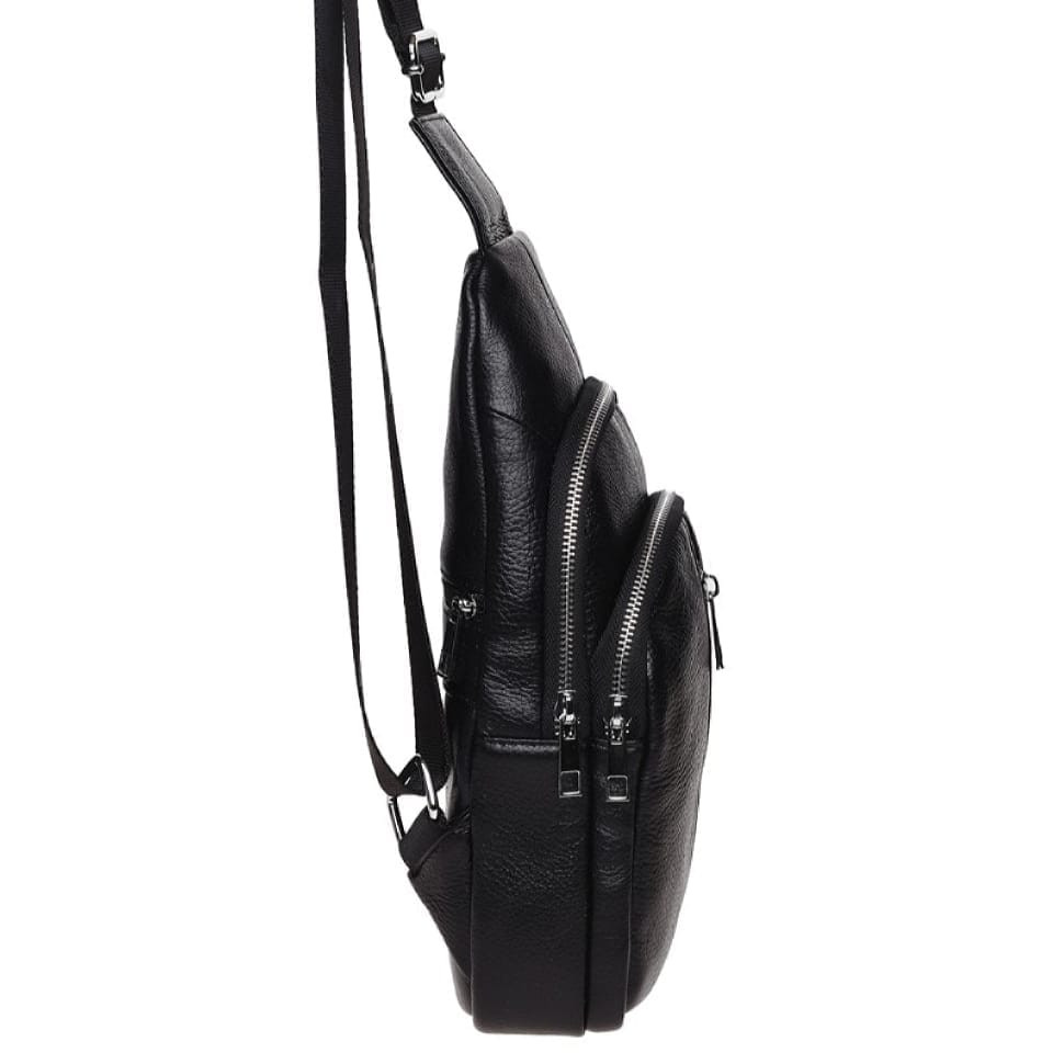 Чоловік шкіряний рюкзак через плече Keizer K1155-black