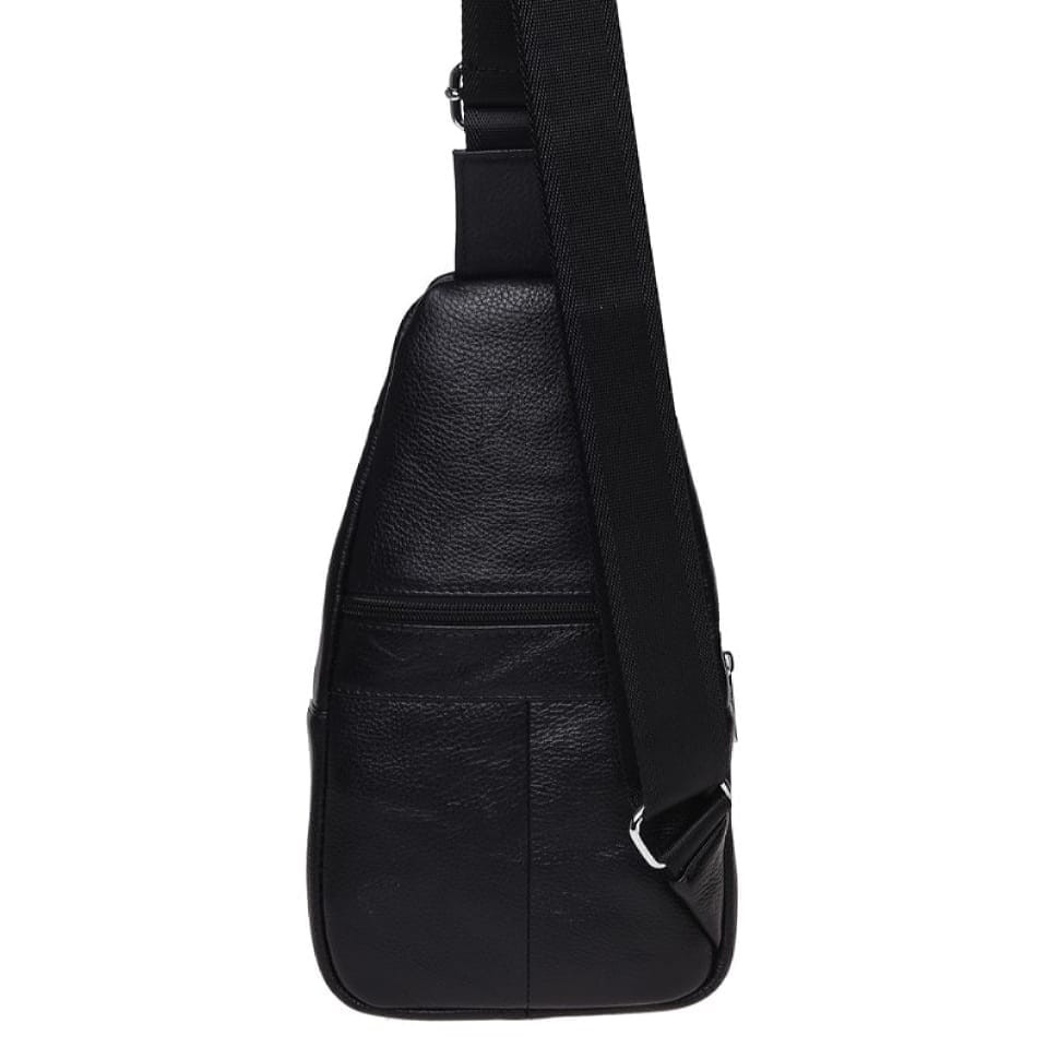 Чоловік шкіряний рюкзак через плече Keizer K1155-black