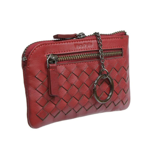 Ключниця шкіряна Timone intrecciato 12002 rosso червоний