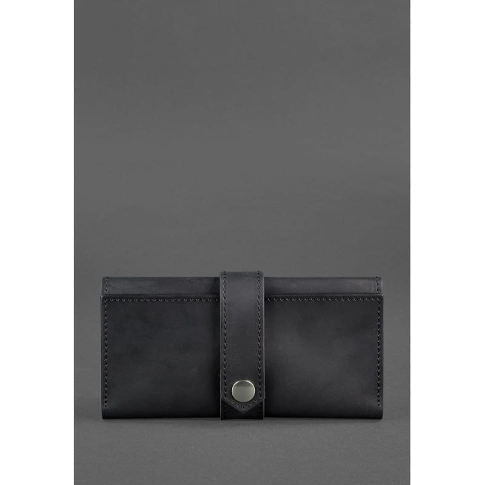 Шкіряне портмоне 3.0 чорне Crazy Horse