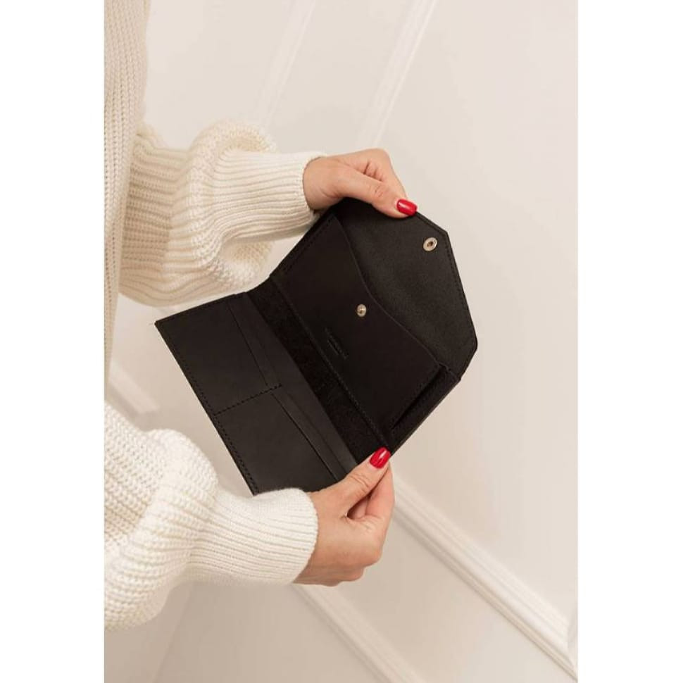 Шкіряне портмоне 3.0 чорне Crazy Horse