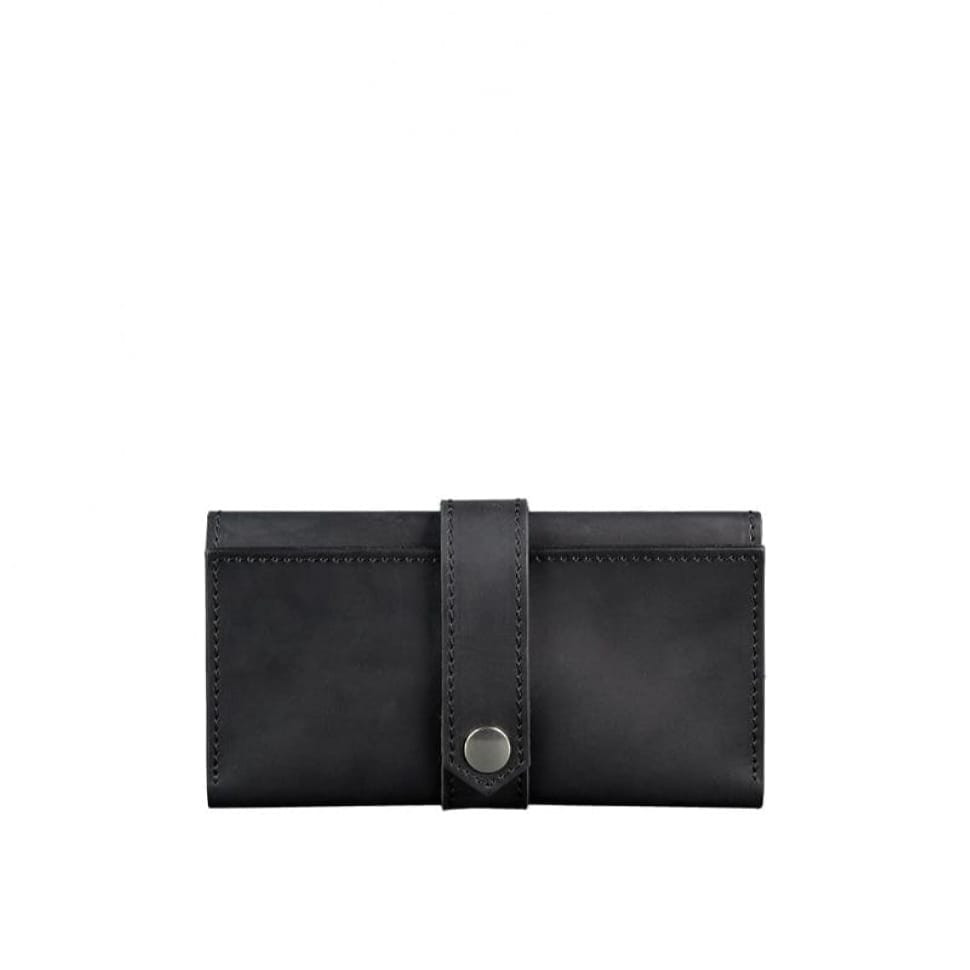 Шкіряне портмоне 3.0 чорне Crazy Horse
