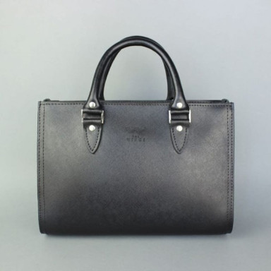 Женская кожаная сумка Fancy черная Saffiano