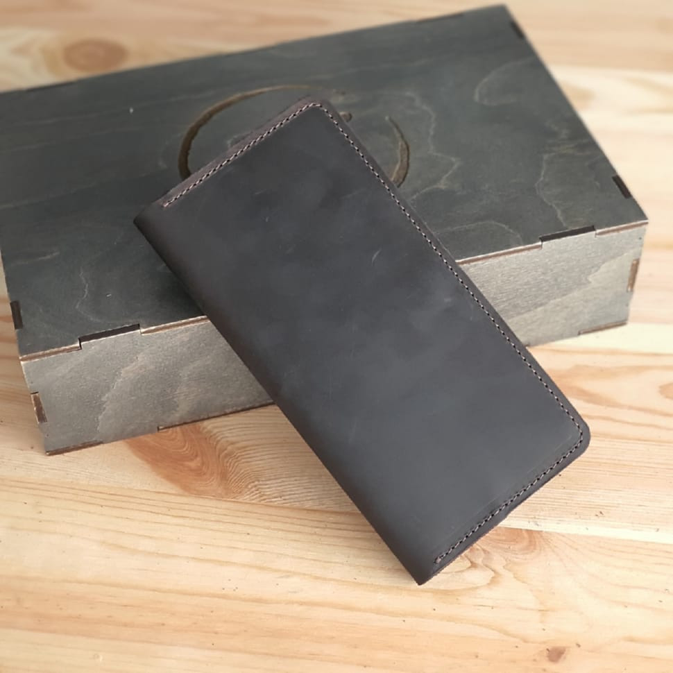 Тонкий чоловічий купюрник гаманець BGS шкіряний коричневий BGS3246