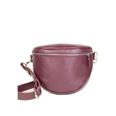 Vacation crossbody leather bag burgundy