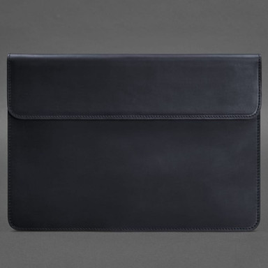 Кожаный чехол-конверт на магнитах для MacBook 15 дюйм Синий Crazy Horse