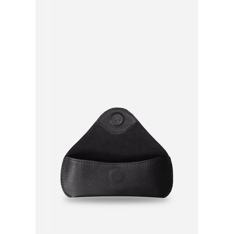 Шкіряний чохол для окулярів з клапаном на магніті Wings Чорний