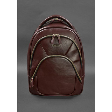 Leather backpack burgundy crust