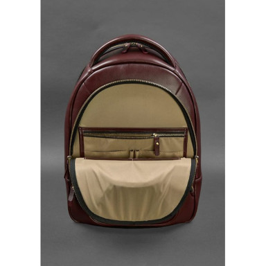 Leather backpack burgundy crust
