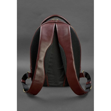 Leather backpack burgundy crust