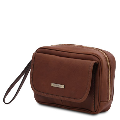 Ivan Leather handy wrist bag for men