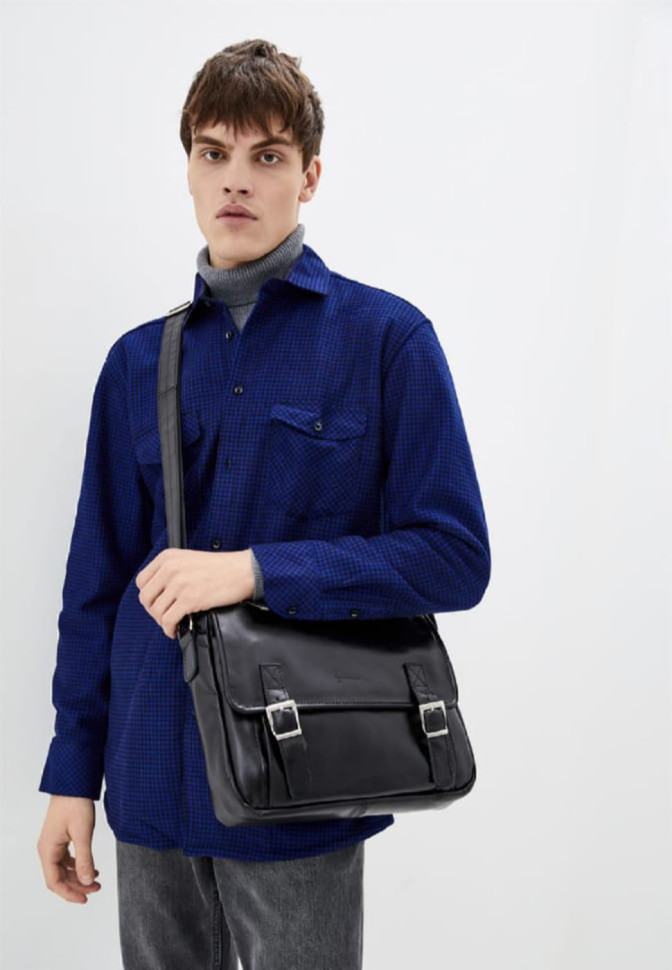Men's leather shoulder bag from calfskin TARWA, GA-6046-4lx