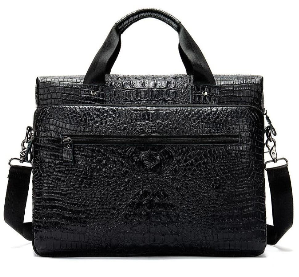 Сумка для ноутбука з тисненням під рептилію Vintage 14718 Чорна