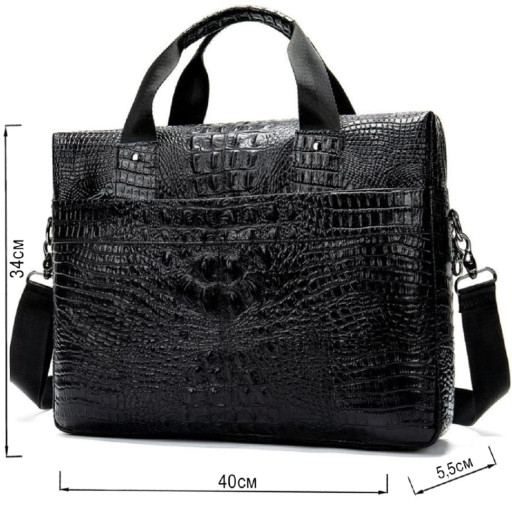 Сумка для ноутбука з тисненням під рептилію Vintage 14718 Чорна