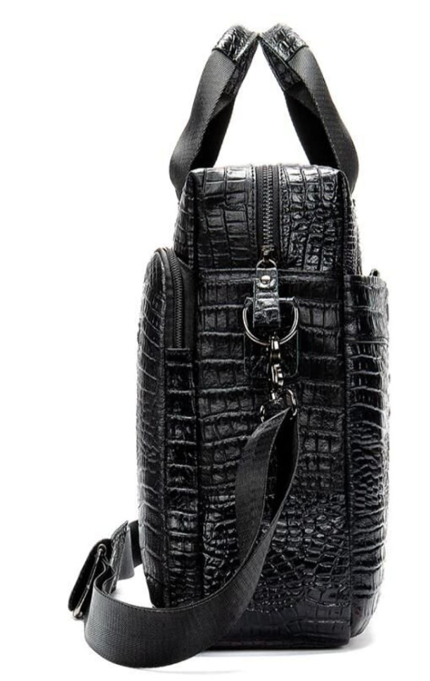 Сумка для ноутбука з тисненням під рептилію Vintage 14718 Чорна
