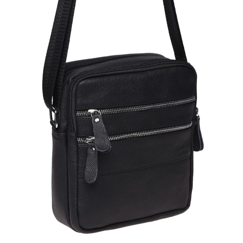 Чоловіча шкіряна сумка Borsa Leather K13923- black