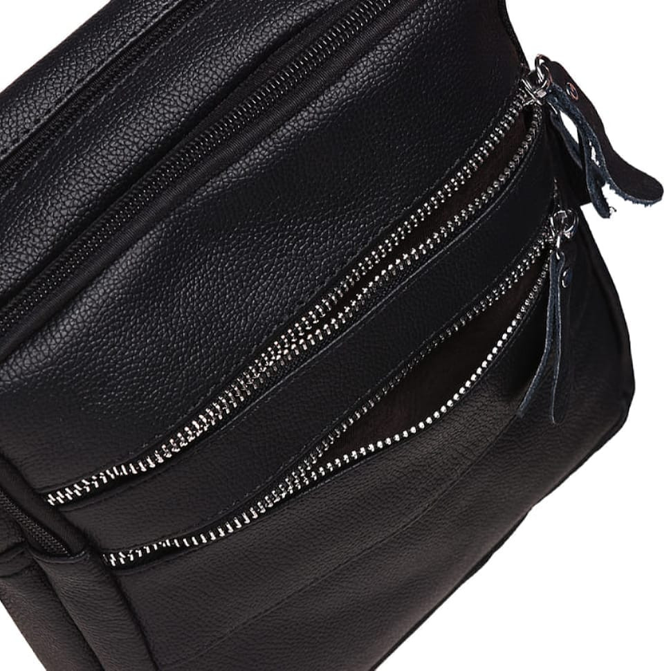 Чоловіча шкіряна сумка Borsa Leather K13923- black