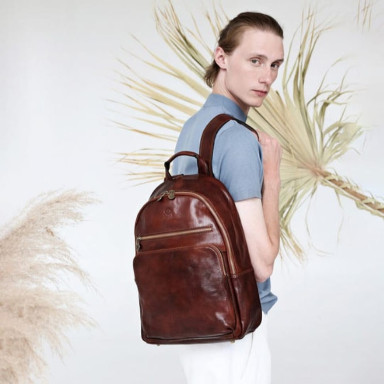 Leather Backpack - I, Claudius - Brown color - Time Resistance 5220601