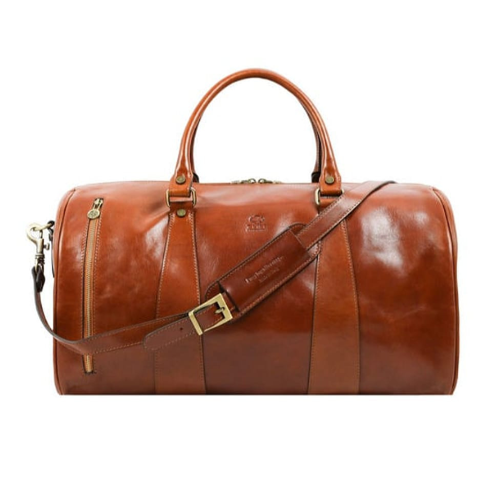 Шкіряна сумка спортивна дорожня - Wise Children - коньячний Time Resistance 5207201