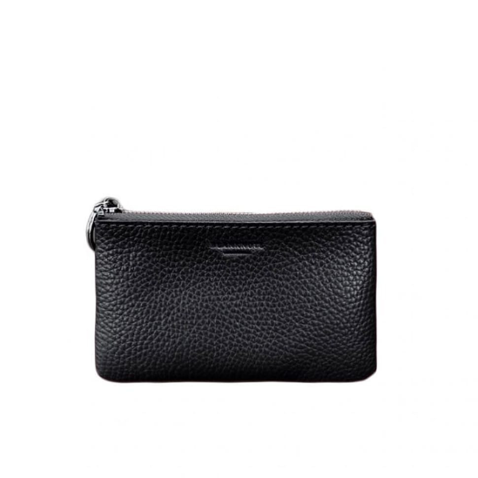 Шкіряна монетниця /міні-косметичка 3.0 чорна флотар