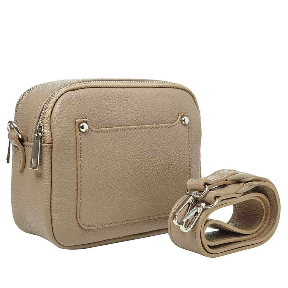 Кожаная женская сумка Virginia Conti Italy - Art02349taupe