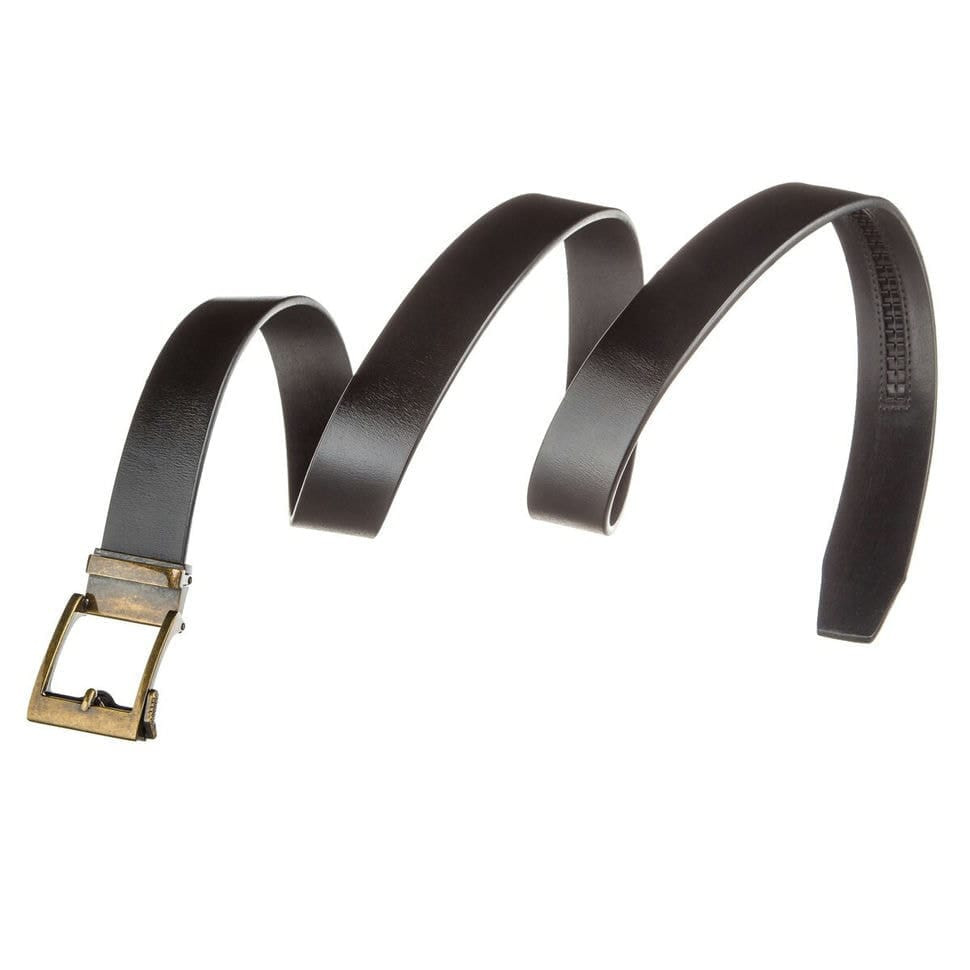 Ремінь з натуральної шкіри з ретро латунною пряжкою Vintage 20215 Чорний