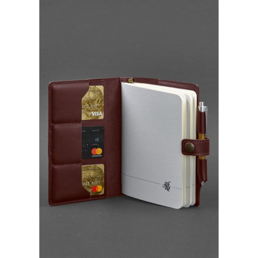 Шкіряний блокнот (Софт-бук) 4.0 бордовий