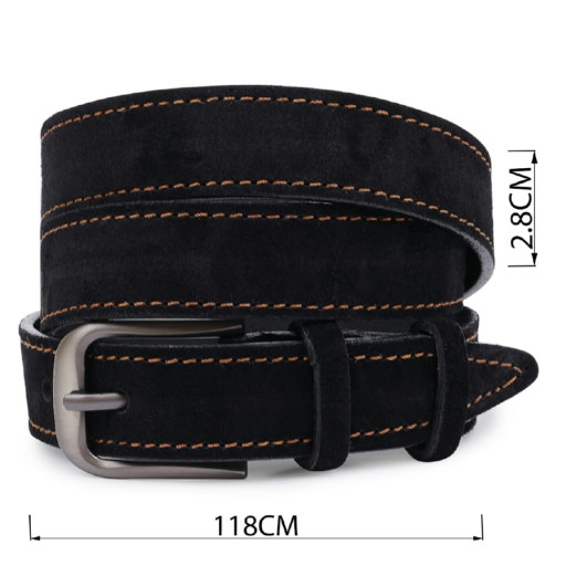 Замшевий ремінь унісекс Vintage 20781 Чорний