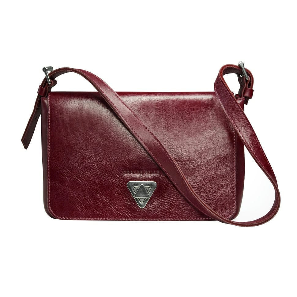 Women's bag Grande Pelle 270x180x70 mm glossy leather cherry