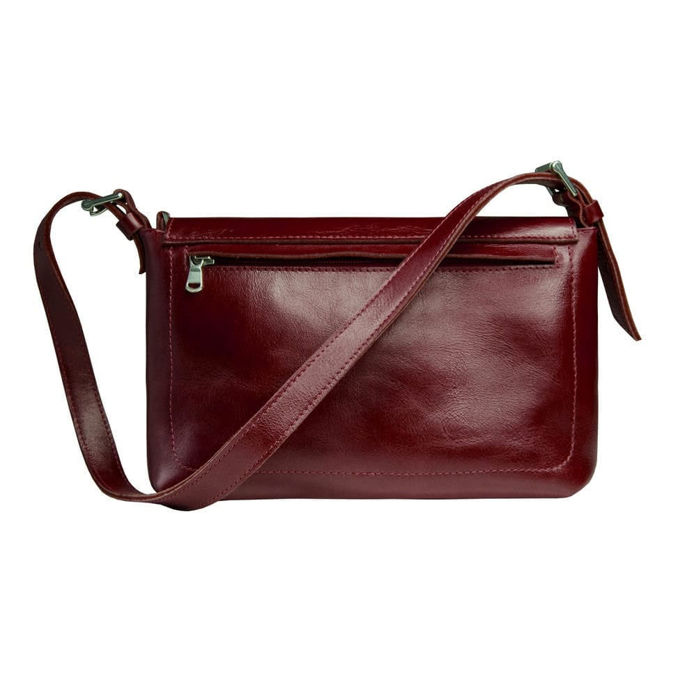 Women's bag Grande Pelle 270x180x70 mm glossy leather cherry